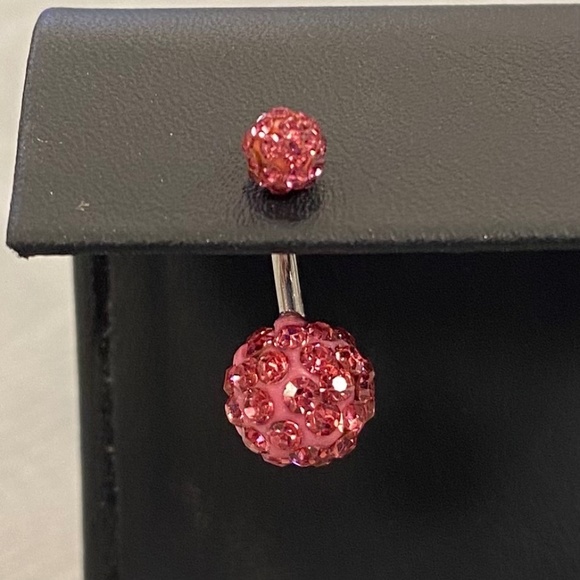 Pink Jeweled Belly Button Ring - Picture 1 of 1